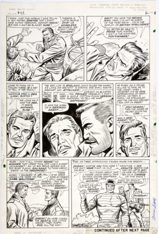 Sgt. Fury and His Howling Commandos #34 Page 13 by Dick Ayers sold for $7,200. Click here to get your original art appraised.