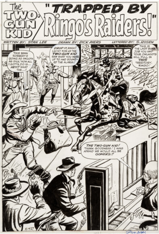 The Two-Gun Kid #66 Complete 18-Page Story by Dick Ayers sold for $11,400. Click here to get your original art appraised.