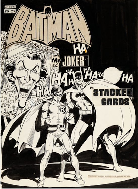 Batman Stacked Cards Cover Art by Dick Giordano sold for $31,070. Click here to get you original art appraised.