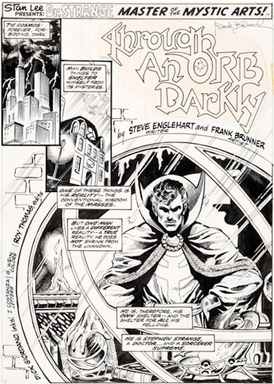 Doctor Strange #1 Splash Page by Dick Giordano sold for $31,070. Click here to get your original art appraised.