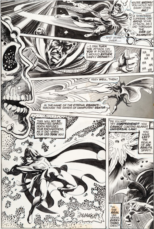 Doctor Strange #4 Page 22 by Dick Giordano sold for $13,200. Click here to get your original art appraised.