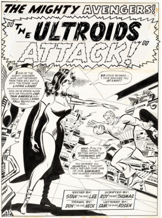 The Avengers #36 Splash Page 1 by Don Heck sold for $16,800. Click here to get your original art appraised.