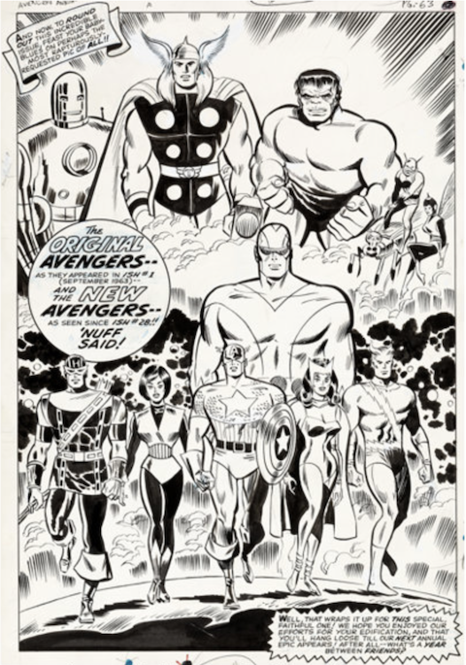 The Avengers Annual #1 Splash Page 1 by Don Heck sold for $96,000. Click here to get your original art appraised.