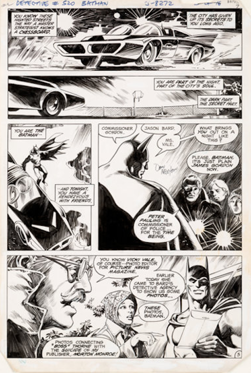 Detective Comics #520 Page 5 by Don Newton sold for $2,280. Click here to get your original art appraised.