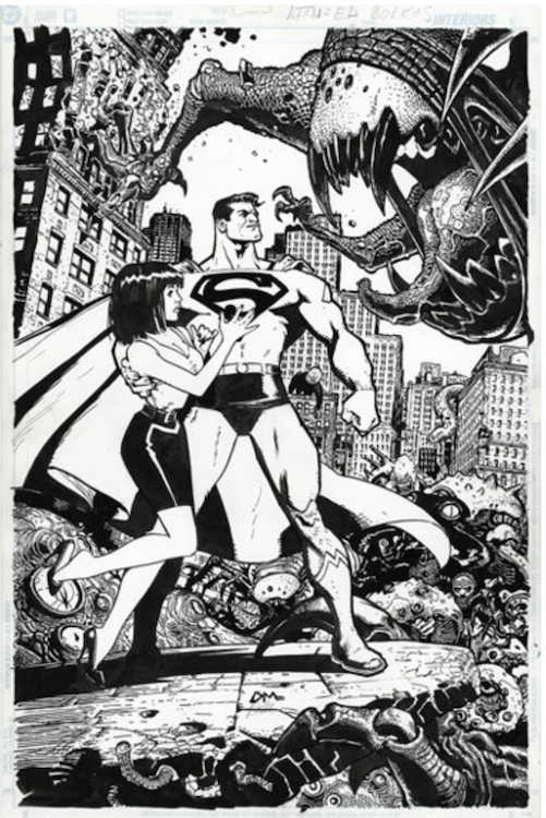 Superman Splash Page by Doug Mahnke sold for $110. Click here to get your original art appraised.