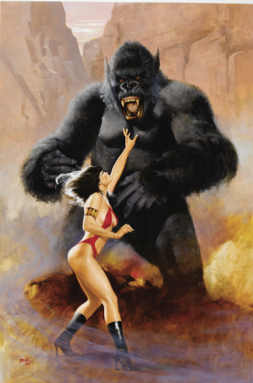 Vampirella and the Cave Beast Painting by Enric sold for $8,365. Click here to get your original art appraised.