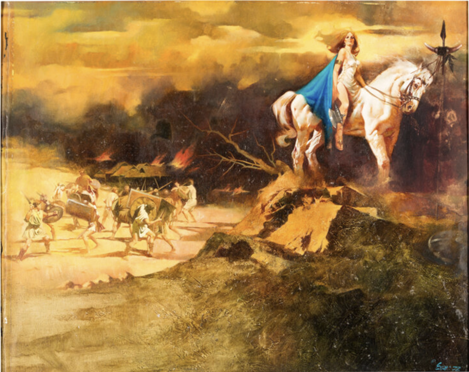 Warrior Queen Paperback Wraparound Cover Art by Enric sold for $2,400. Click here to get your original art appraised.