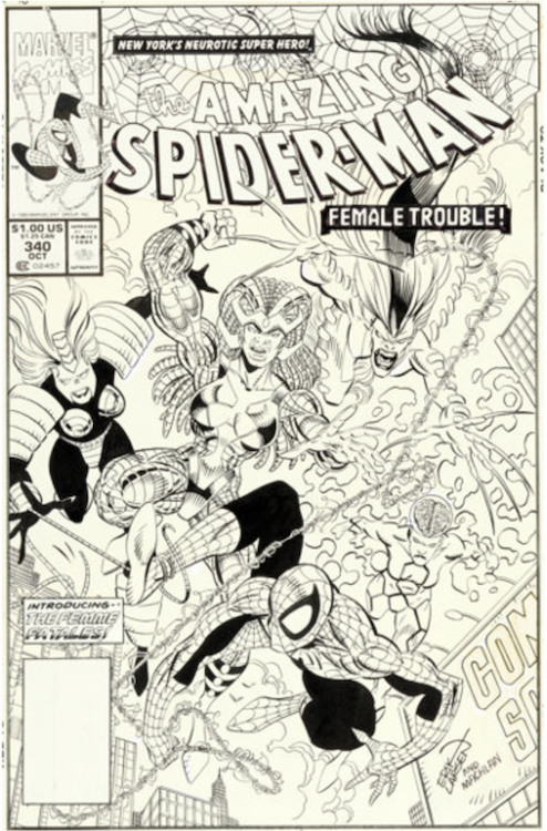 The Amazing Spider-Man #340 Cover Art by Erik Larsen sold for $50,400. Click here to get your original art appraised.