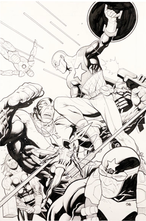 Ultimate Avengers vs. New Ultimates: Death of Spider-Man #1 Cover Art by Frank Cho sold for $2,570. Click here to get your original art appraised.