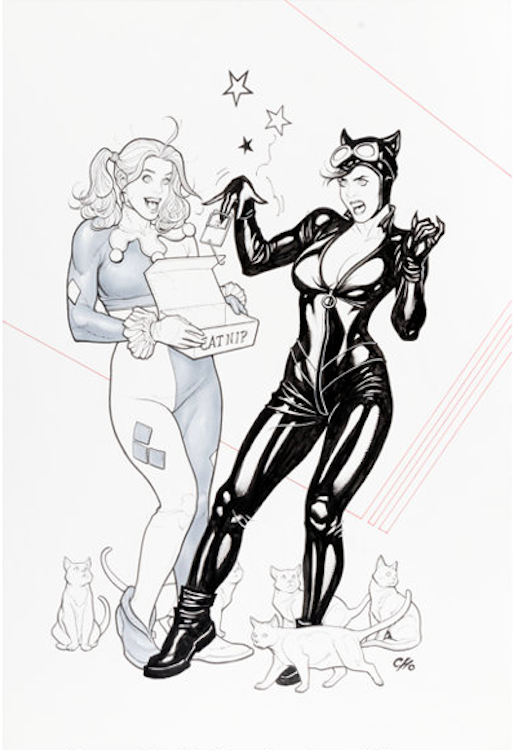 Harley Quinn #61 Variant Cover Art by Frank Cho featuring Catwoman sold for $7,200. Click here to get your original art appraised.