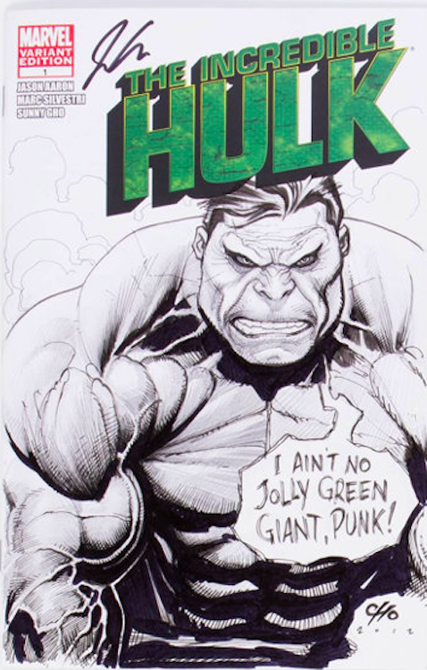 Incredible Hulk Volume 3 #1 Sketch Variant Cover Art by Frank Cho sold for $430. Click here to get your original art appraised.