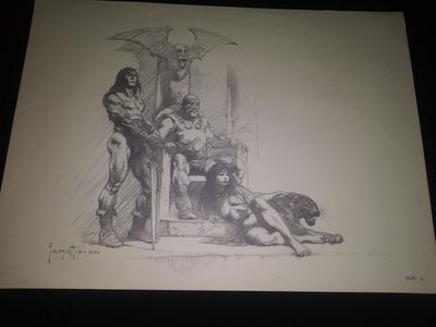 Frank Frazetta Fire & Ice original graphite drawing