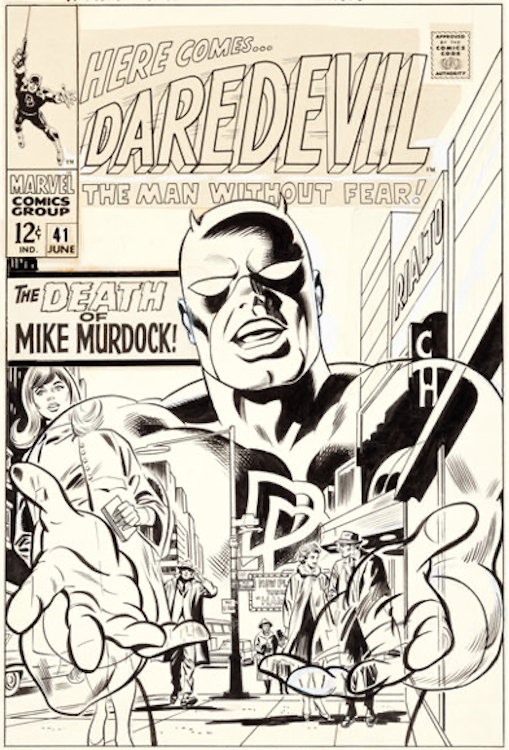 Daredevil #41 Cover Art by Gene Colan sold for $65,725. Click here to get your original art appraised.