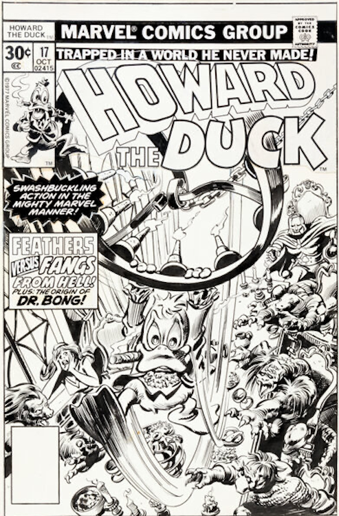 Howard the Duck #17 Cover Art by Gene Colan sold for $31,200. Click here to get your original art appraised.