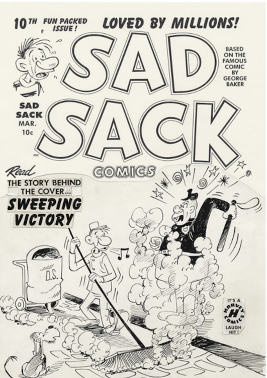 Sad Sack #10 Cover Art by George Baker sold for $1,035. Click here to get your original art appraised.
