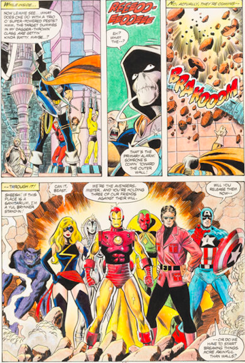 Avengers #196 Page 9 by George Perez sold for $22,800. Click here to get your original art appraised.