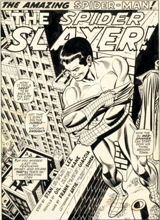 The Amazing Spider-Man #105 Splash Page 1 by Gil Kane sold for $28,800. Click here to get your original art appraised.