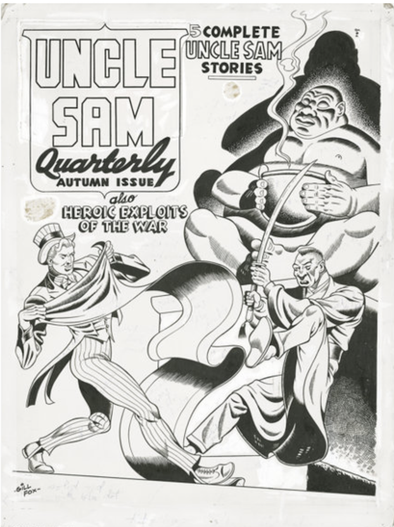 Uncle Sam Quarterly #4 Cover Art by Gill Fox sold for $6,040. Click here to get your original art appraised.