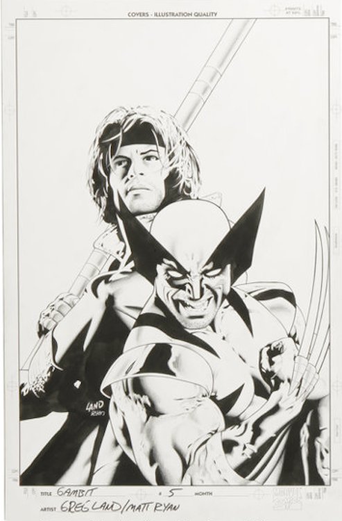 Gambit #5 Cover Art by Greg Land sold for $2,270. Click here to get your original art appraised.