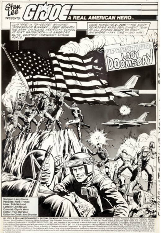 G.I. Joe, A Real America Hero #1 Page 1 by Herb Trimpe sold for $16,730. Click here to get your original art appraised.