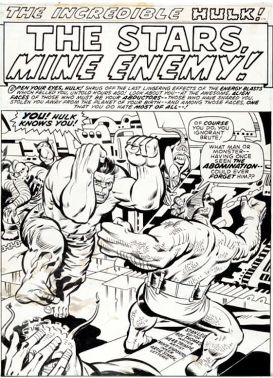 The Incredible Hulk #137 Splash Page 1 by Herb Trimpe sold for $9,560. Click here to get your original art appraised.