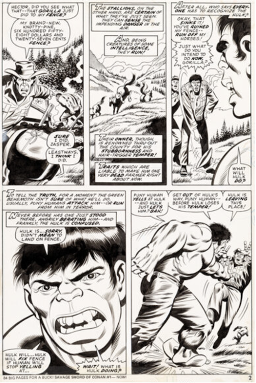 The Incredible Hulk #180 Page 2 by Herb Trimpe sold for $11,400. Click here to get your original art appraised.