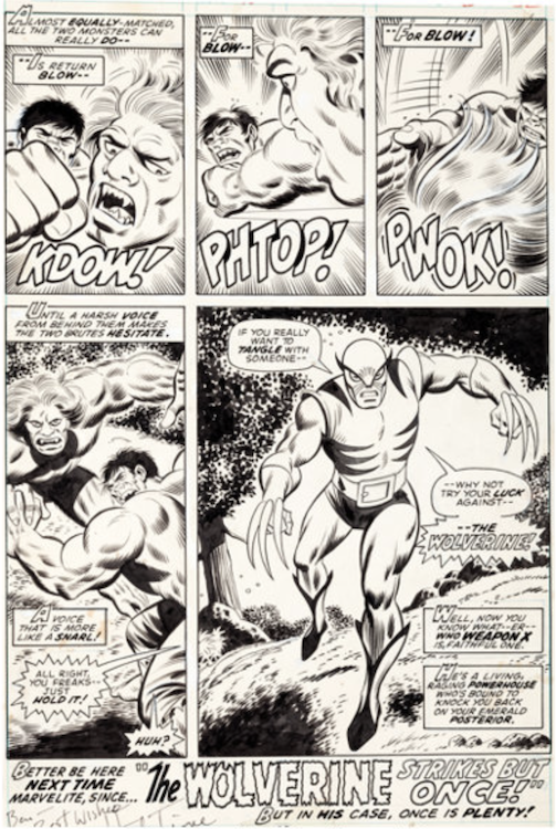 The Incredible Hulk #180 Page 32 by Herb Trimpe sold for $657,250. Click here to get your original art appraised.