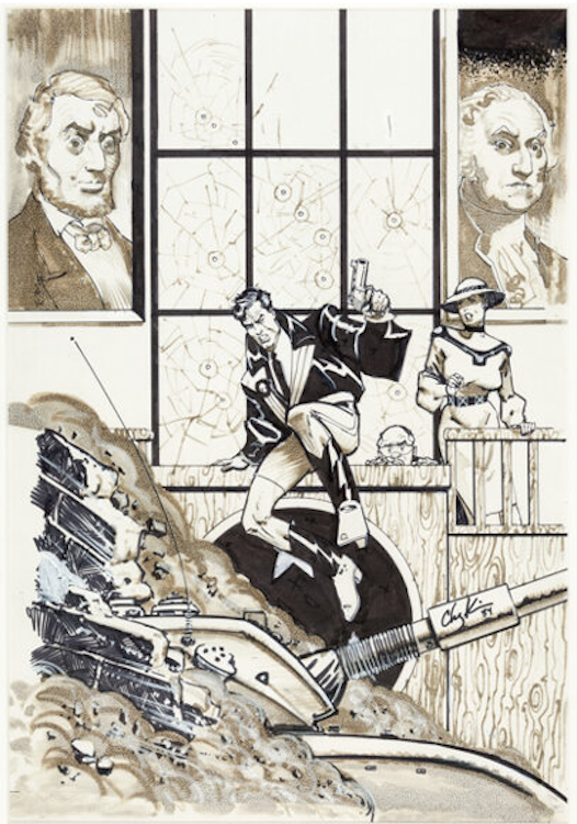 American Flagg #14 Cover Art by Howard Chaykin sold for $7,800. Click here to get your original art appraised.