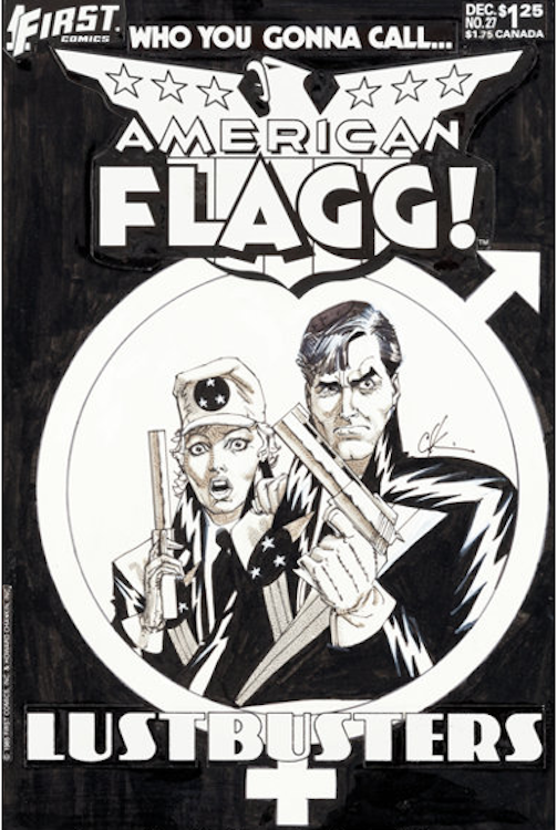 American Flagg #27 Cover Art by Howard Chaykin sold for $3,840. Click here to get your original art appraised.