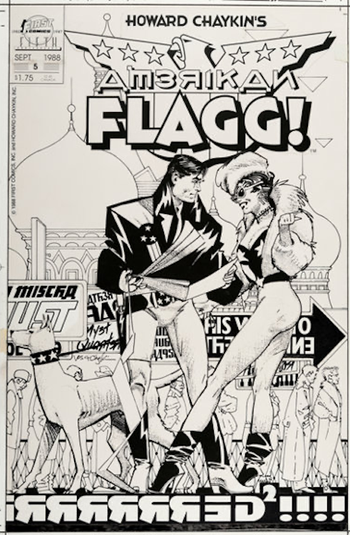 American Flagg Volume 2 #5 Cover Art by Howard Chaykin sold for $3,840. Click here to get your original art appraised.