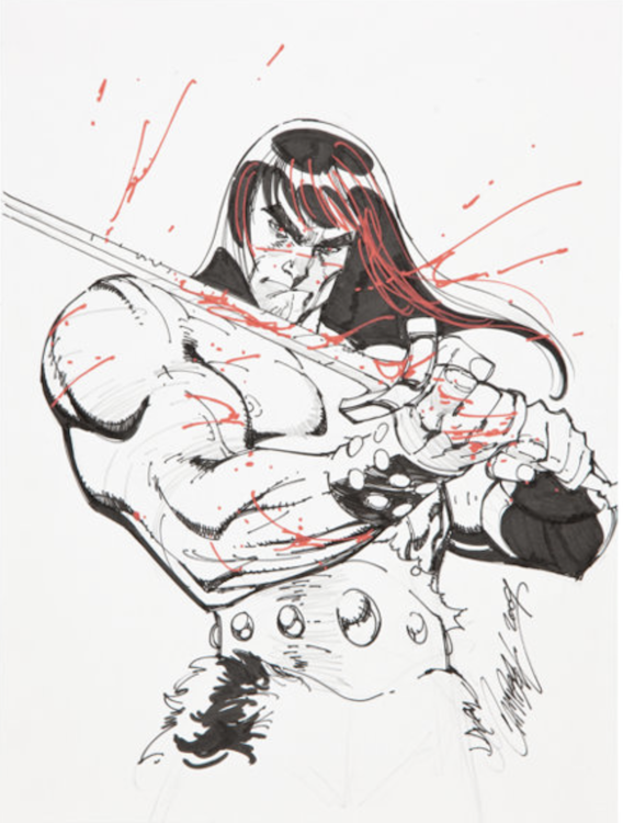 Conan the Barbarian Specialty Drawing by J. Scott Campbell sold for $290. Click here to get your original art appraised.
