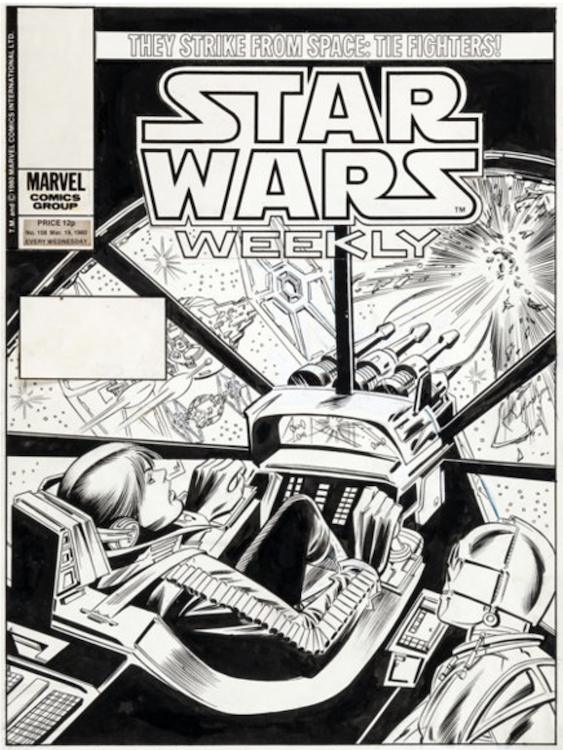 Star Wars Weekly #108 Cover Art by Jack Abel sold for $5,020. Click here to get your original art appraised.