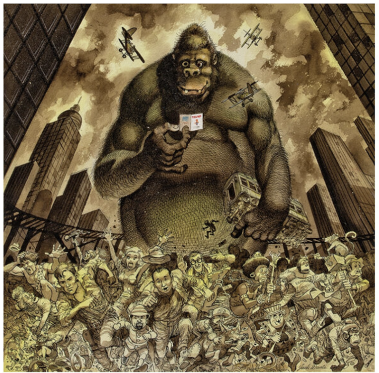 King Kong Illustration by Jack Davis sold for $28,800. Click here to get your original art appraised.