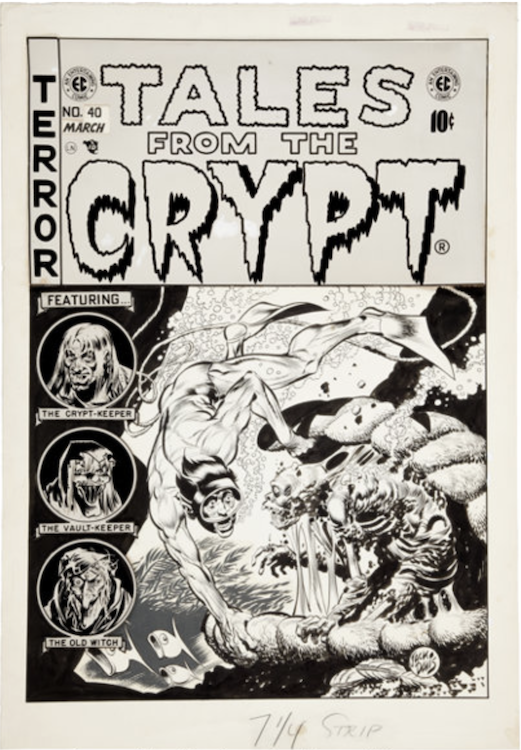 Tales from the Crypt #40 Cover Art by Jack Davis sold for $71,700. Click here to get your original art appraised.