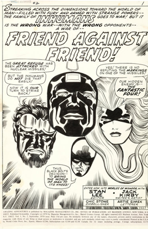 Amazing Adventures #2 Splash Page by Jack Kirby sold for $33,600. Click here to get your orignal art appraised.