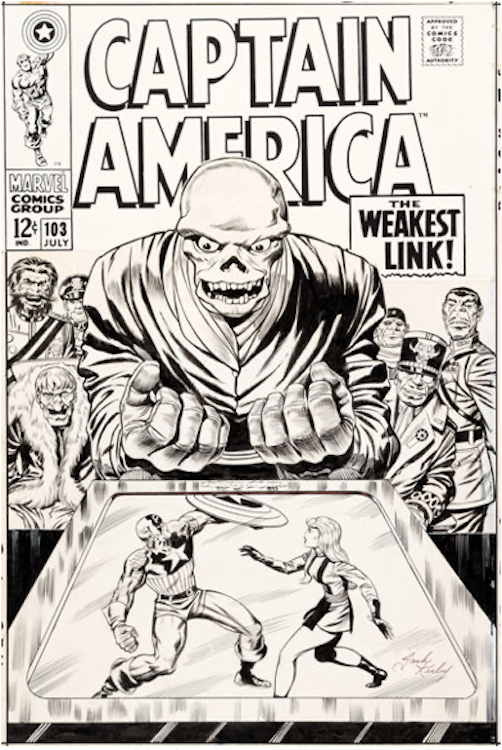 Captain America #103 Cover Art by Jack Kirby sold for $288,000. Click here to get your original art appraised.