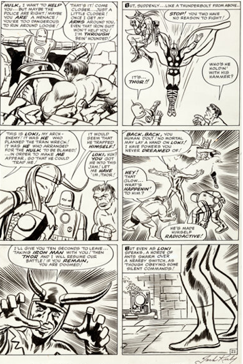 The Avengers #1 Page 21 by Jack Kirby sold for $180,000. Click here to get your original art appraised.