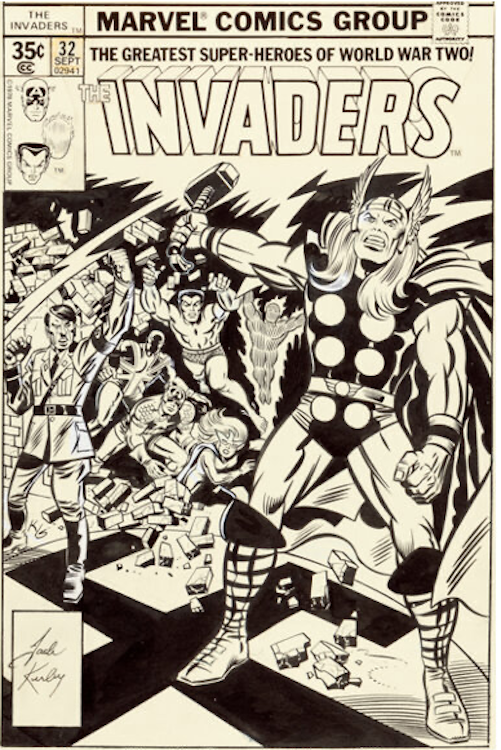 The Invaders #32 Cover Art by Jack Kirby sold for $96,000. Click here to get your orignal art appraised.