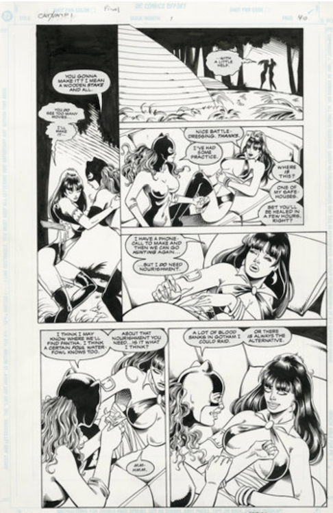 Catwoman/Vampirella: The Furies Page 40 by Jim Balent sold for $195. Click here to get your original art appraised.