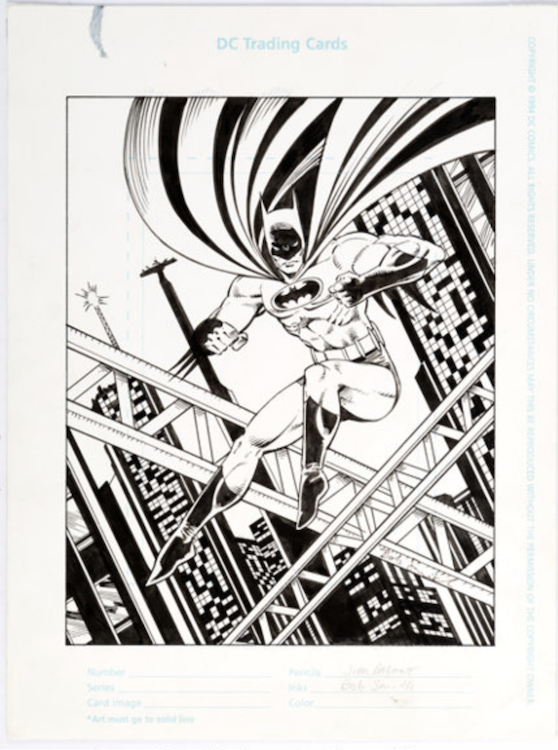 DC Trading Cards Batman Illustration by Jim Balent sold for $430. Click here to get your original art appraised.