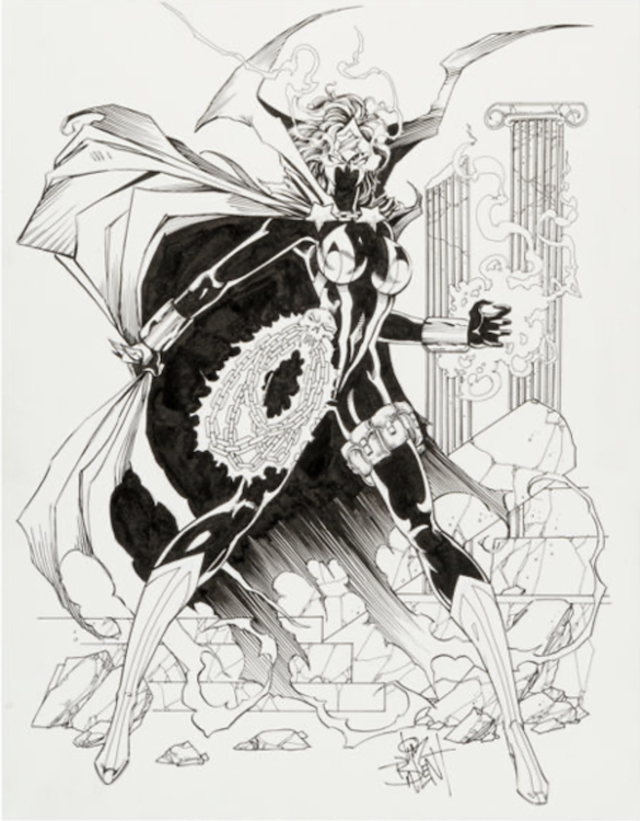 Wizard: The Comics Magazine Wonder Woman Spawn Mash-Up Illustration by Jim Balent sold for $180. Click here to get your original art appraised.