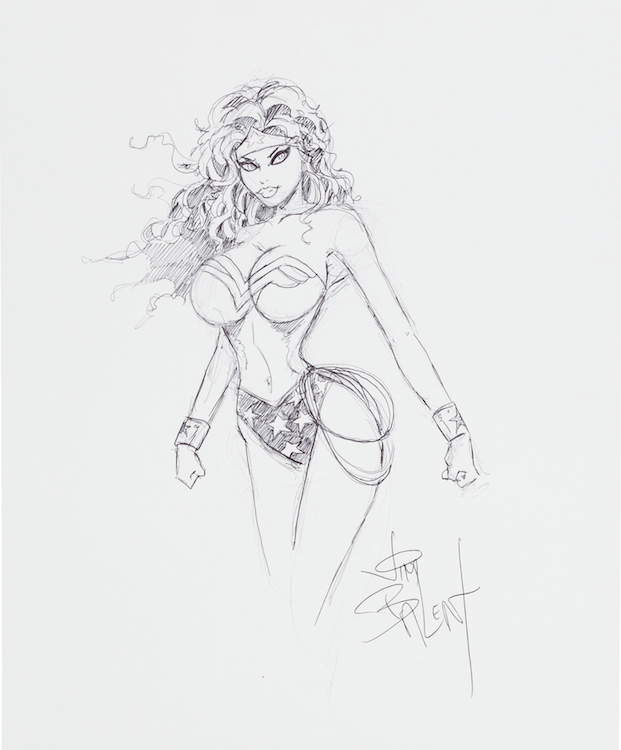 Wonder Woman Pin-up Illustration by Jim Balent sold for $310. Click here to get your original art appraised.