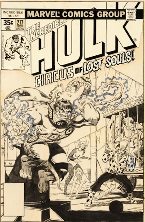 Incredible Hulk #217 Cover Art by Jim Starlin sold for $21,600. Click here to get your original art appraised.