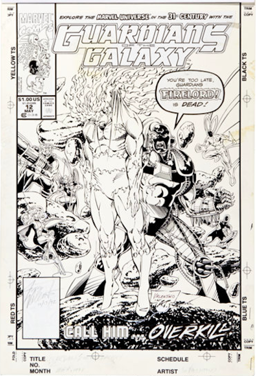 Guardians of the Galaxy #12 Cover Art by Jim Valentino sold for $3,585. Click here to get your original art appraised.