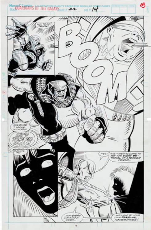 Guardians of the Galaxy #22 Page 14 by Jim Valentino sold for $100. Click here to get your original art appraised.