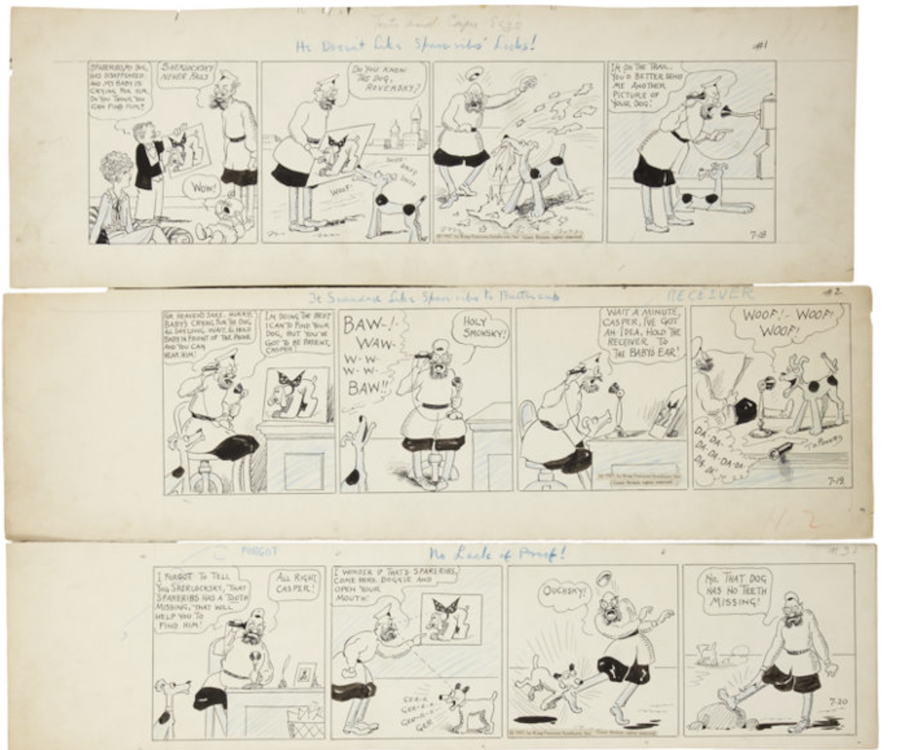 Sherlocksy / Toots and Casper Daily Comic Strip Group of 6 by Jimmy Murphy sold for $155. Click here to get your original art appraised.