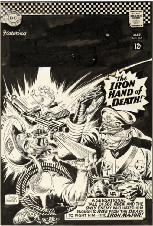Our Army at War #165 Cover Art by Joe Kubert sold for $21,510. Click here to get your original art appraised.