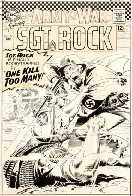 Our Army at War #174 Cover Art by Joe Kubert sold for $20,400. Click here to get your original art appraised.