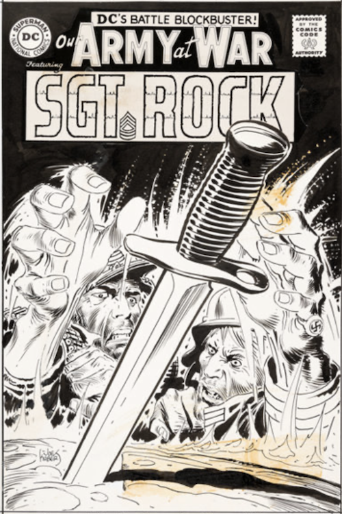 Our Army at War #189 Cover Art by Joe Kubert sold for $12,000. Click here to get your original art appraised.