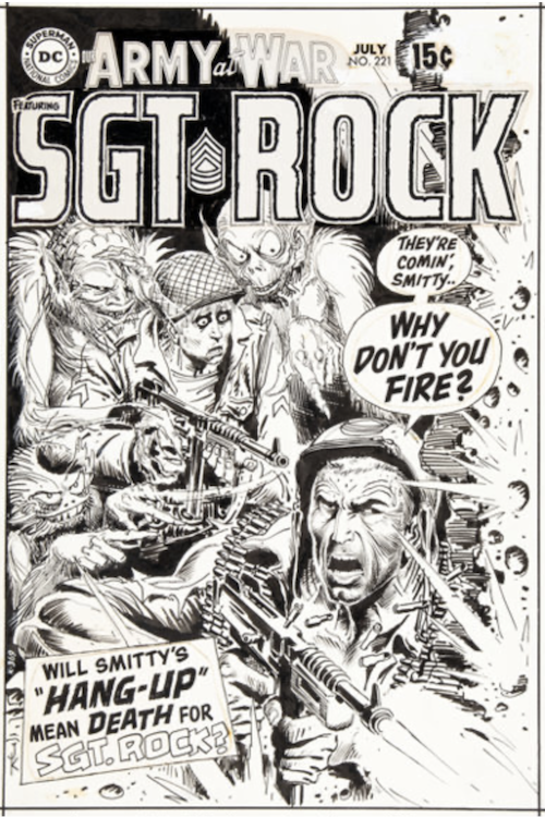 Our Army at War #221 Cover Art by Joe Kubert sold for $11,400. Click here to get your original art appraised.